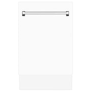 ZLINE 18" Dishwasher, White Matte panel, Stainless Tub, DWV-WM-18