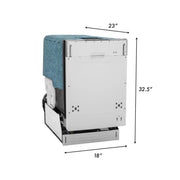 ZLINE 18 in. Compact Top Control Dishwasher with Stainless Steel Tub and Modern Style Handle, DW-BS-H-18