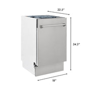 ZLINE 18 in. Tallac Series 3rd Rack Top Control Dishwasher in a Stainless Steel Tub DWV-BS-18