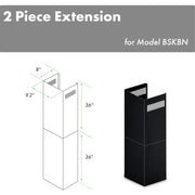 ZLINE 2-36" Chimney Extensions, 10'-12' Ceilings, 2PCEXT-BSKBN