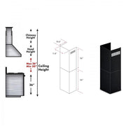 ZLINE 2-36" Chimney Extensions for 10 ft. to 12 ft. Ceilings, 2PCEXT-BSKEN