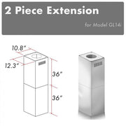 ZLINE 2 Piece Chimney Extension for 10'-12' Ceiling, 2PCEXT-GL14i