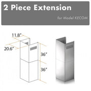 ZLINE 2 Piece Chimney Extension for 12' Ceiling, 2PCEXT-KECOM