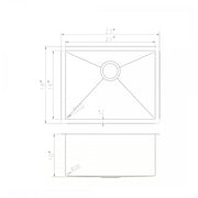 ZLINE 23" Undermount Single Bowl Sink in Stainless Steel, SRS-23