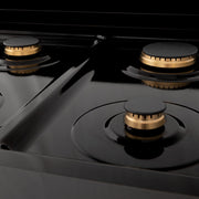 ZLINE 24" Autograph Dual Fuel Range Black Stainless, Bronze RABZ-24-CB