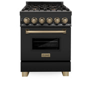 ZLINE 24" Autograph Dual Fuel Range, Black Stainless, RABZ-24-CB