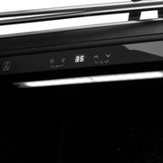 ZLINE 24" Autograph Edition 154 Can Beverage Cooler Fridge with Adjustable Shelves in Stainless Steel with Matte Black Accents RBVZ-US-24-MB
