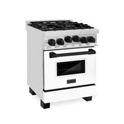 ZLINE 24" Autograph Edition, Gas Range, White Door, RGZ-WM-24-MB