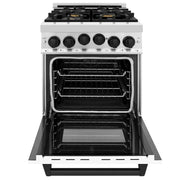 ZLINE 24" Autograph Edition, Gas Range, White Door, RGZ-WM-24-MB