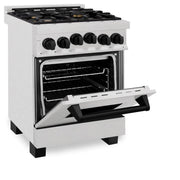ZLINE 24" Autograph Gas Range Gas, DuraSnow, RGSZ-SN-24-MB