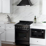 ZLINE 24" Black Stainless, Gas Burner, Electric Oven Range, RAB-24