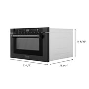 ZLINE 24" Built-in Microwave Drawer, Black Stainless Steel, MWD-1-BS-H