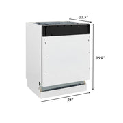 ZLINE 24" Dishwasher, Custom Panel Ready, Stainless Tub, 3rd Rack, DWV-24