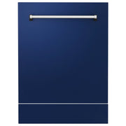 ZLINE 24" Dishwasher in Blue gloss panel, Stainless Tub, DWV-BG-24