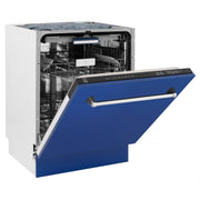 ZLINE 24" Dishwasher in Blue Matte panel, Stainless Tub, DWV-BM-24