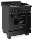 ZLINE 24" Gas Range, Black Stainless Steel, RGB-24
