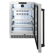 ZLINE 24 in. Touchstone Beverage Fridge, Solid Stainless Door, Matte Black Handle RBSOZ-ST-24-MB