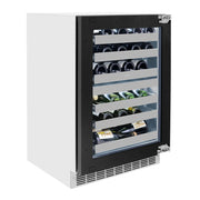 ZLINE 24 in. Touchstone Dual Zone 44 Bottle Wine Cooler With Panel Ready Glass Door RWDPO-24