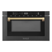 ZLINE 24" Microwave Drawer, Black Stainless, Bronze MWDZ-1-BS-H-CB