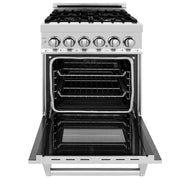 ZLINE 24" Professional Dual Fuel Range, Stainless Steel Door, RA-SN-24