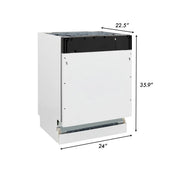 ZLINE 24" Tallac Series 3rd Rack Dishwasher Black Stainless Steel Tub DWV-BS-24