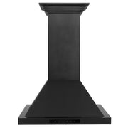 ZLINE 24" Wall Mount Range Hood In Black Stainless Steel With Crown Molding, BSKBNCRN-24