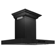 ZLINE 24" Wall Range Hood, Black Stainless, with Crown, BSKENCRN-24