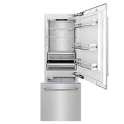 ZLINE 30" 16.1 cu. ft. Panel Ready Built-In 2-Door Bottom Freezer Refrigerator with Internal Water and Ice Dispenser RBIV-30