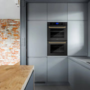 ZLINE 30" Autograph Double Wall Oven with Self Clean and True Convection in Black Stainless Steel Champagne Bronze AWDZ-30-BS-CB