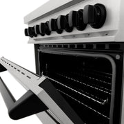 ZLINE 30" Autograph Dual Fuel Range, DuraSnow Stainless, RASZ-SN-30-MB