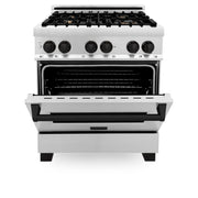 ZLINE 30" Autograph Dual Fuel Range, Stainless Steel, RAZ-30-MB