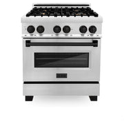 ZLINE 30" Autograph Dual Fuel Range, Stainless Steel, RAZ-30-MB