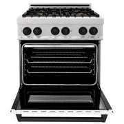 ZLINE 30" Autograph, Dual Fuel Range, White Door, RASZ-WM-30-MB