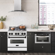 ZLINE 30" Autograph, Dual Fuel Range, White Door, RASZ-WM-30-MB