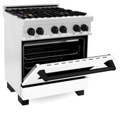 ZLINE 30" Autograph, Dual Fuel Range, White Door, RASZ-WM-30-MB