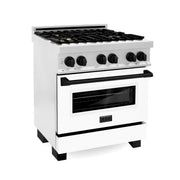 ZLINE 30" Autograph, Dual Fuel Range, White Door, RASZ-WM-30-MB
