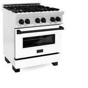 ZLINE 30" Autograph, Dual Fuel Range, White Door, RASZ-WM-30-MB