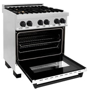 ZLINE 30" Autograph Dual Fuel Range, White Door, RAZ-WM-30-MB