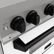 ZLINE 30" Autograph Dual Fuel Range, White Door, RAZ-WM-30-MB