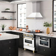 ZLINE 30" Autograph DuraSnow White Range Hood 8654SNZ-WM30-G