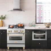 ZLINE 30" Autograph Edition, Dual Fuel Range, Gold Accents, RAZ-30-G