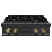 ZLINE 30" Autograph Edition Rangetop, Gold Accents, RTBZ-30-CB