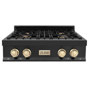 ZLINE 30" Autograph Edition Rangetop, Gold Accents, RTBZ-30-G