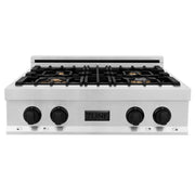 ZLINE 30" Autograph Porcelain Rangetop, Matte Black Accents, RTZ-30-MB