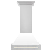 ZLINE 30" Autograph Stainless Wall Range Hood, White, 8654STZ-WM30-G