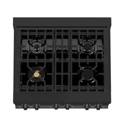 ZLINE 30" Black Stainless, Gas/Electric Oven, Brass Burners, RAB-BR-30