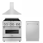 ZLINE 30" Bundled Stainless DualRange RangeHood Dishwasher 3KP-RARH30-DW