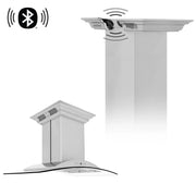 ZLINE 30" CrownSound‚ Ducted Vent Island Mount Range Hood in Stainless Steel with Built-in Bluetooth Speakers, GL9iCRN-BT-30