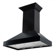ZLINE 30" Designer Series Wooden Wall Range Hood in Black, KBCC-30