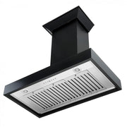 ZLINE 30" Designer Series Wooden Wall Range Hood in Black, KBCC-30